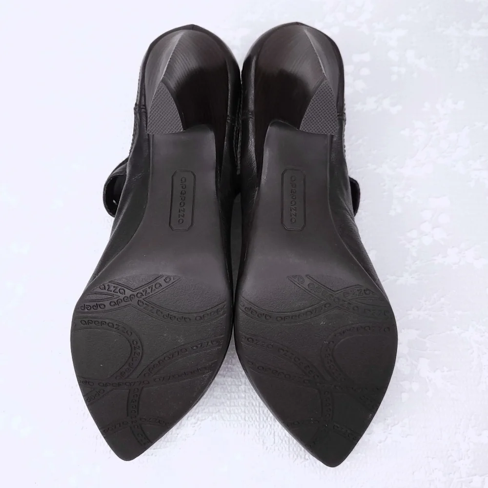 APEPAZZA Brown Leather Mary Jane Pumps US 9.5 - Picture 9 of 10